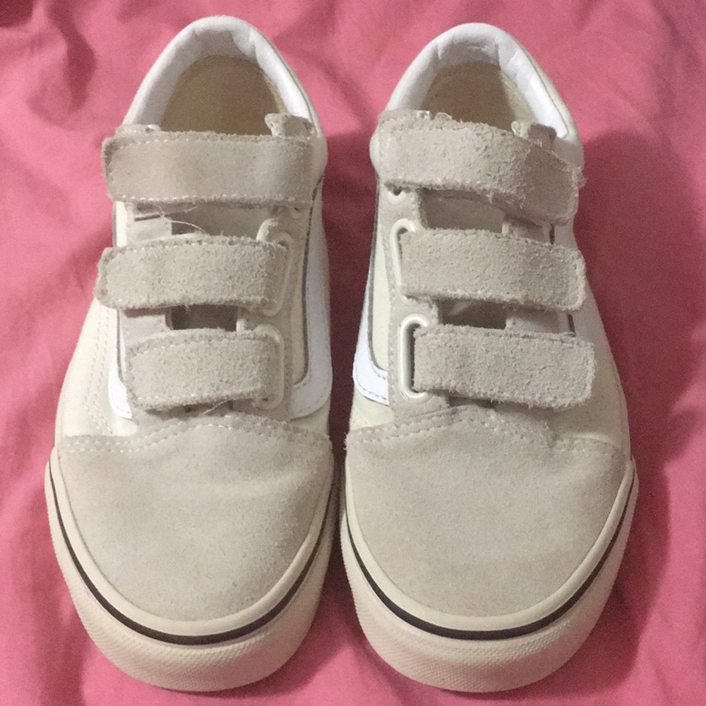 Vans off white/cream/marshmallow velcro